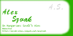 alex szvak business card